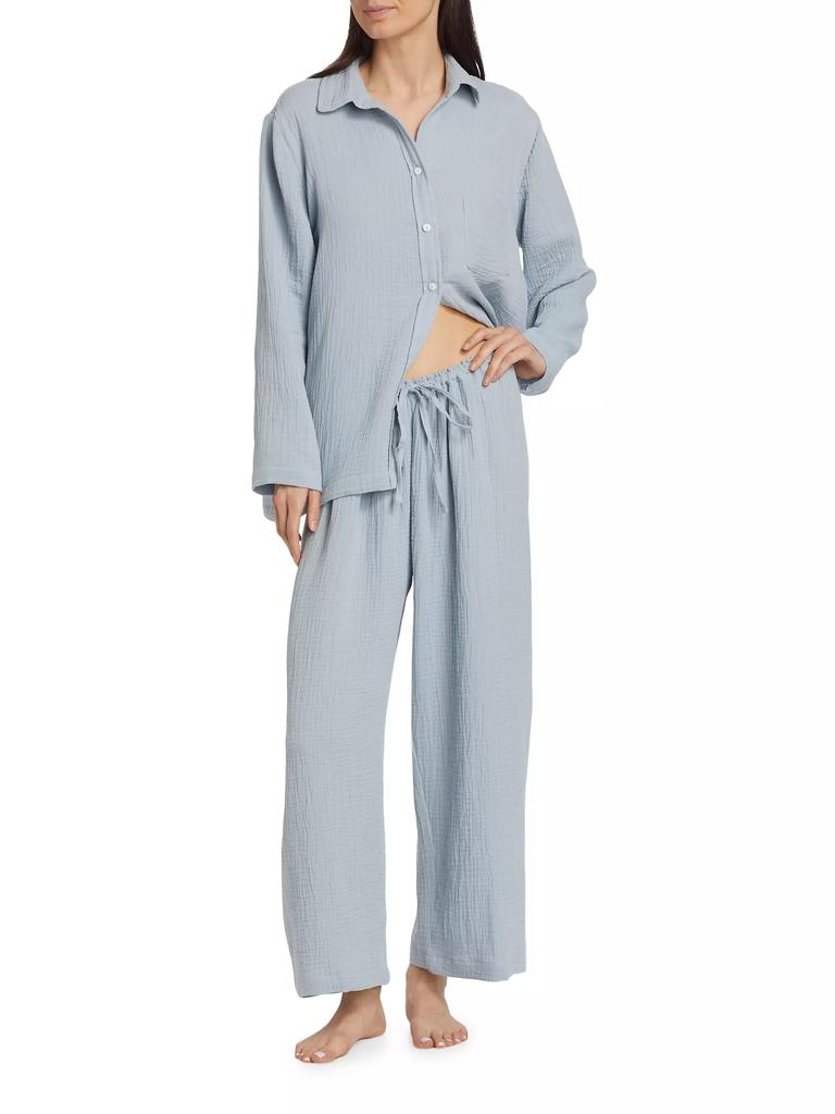 Pour Les Femmes Angel Cotton Gauze Long 2-Piece Pajama Set