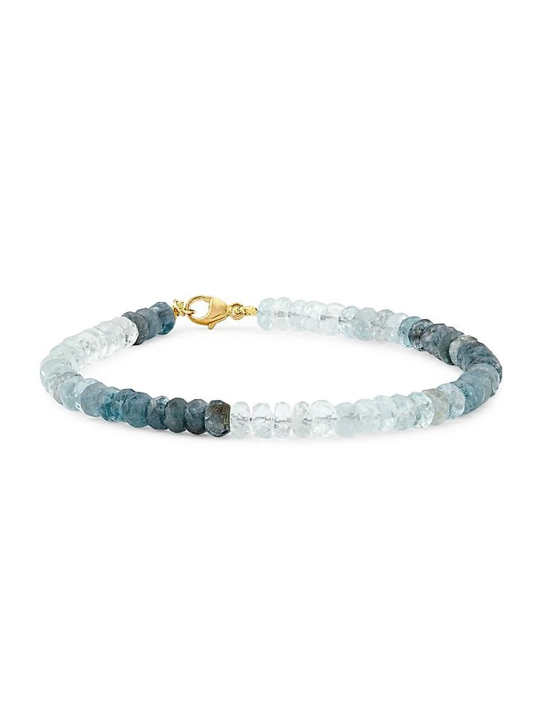 Jia Jia Oracle 14K Yellow Gold 
Moss Aquamarine Beaded Bracelet