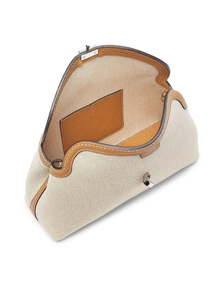 Totême T-Lock Canvas & Leather Clutch 4