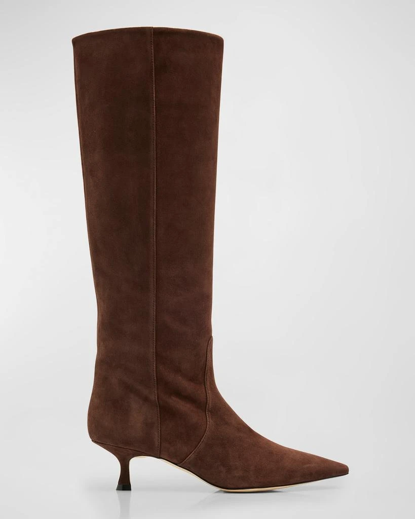 Stuart Weitzman Naomi Suede Kitten Tall Boots 1