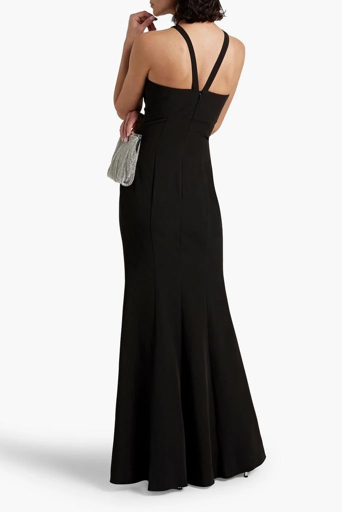 MARCHESA Cutout bow-detailed stretch-crepe gown 3