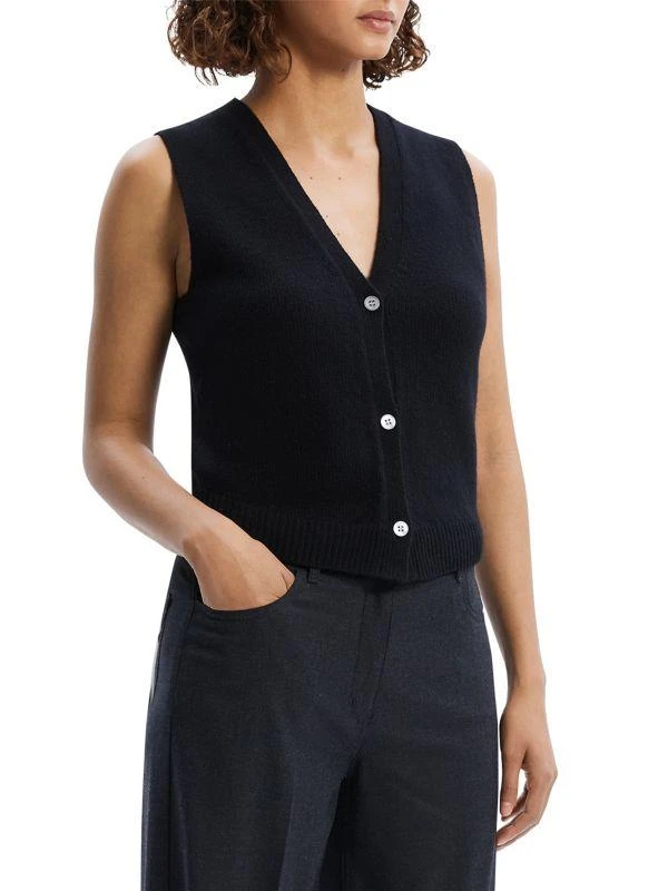 Theory Wool-Blend Knit Button-Front Vest 3