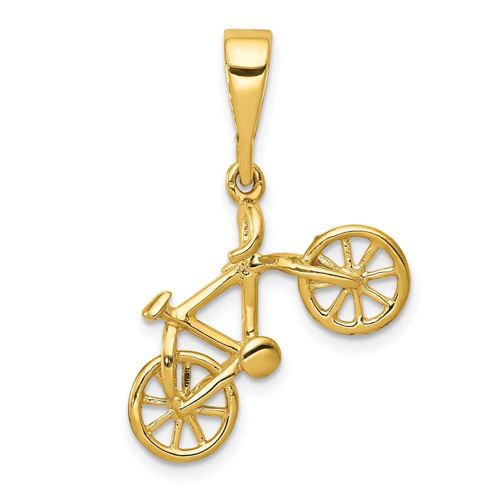 Diamond2Deal 10k Yellow Gold Polished Bicycle Pendant