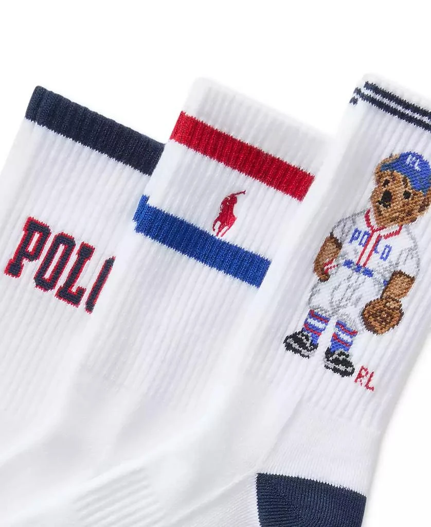 Ralph Lauren Little & Big Boys Polo Ball Crew Socks, 3-Pack 3