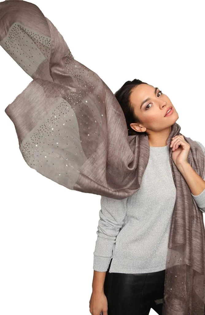 SAACHI Crystal Embellished Silk & Wool Scarf 4