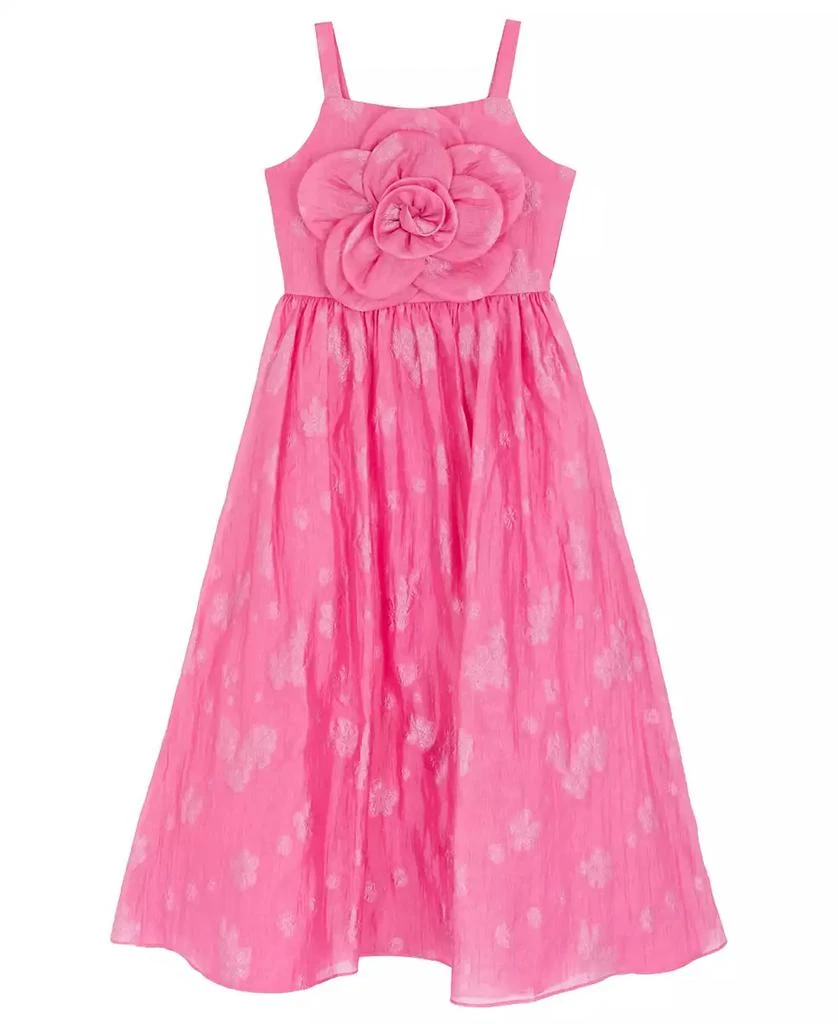 Rare Editions Girls
 7-16 Burnout Organza Floral Applique Square Neck Dress