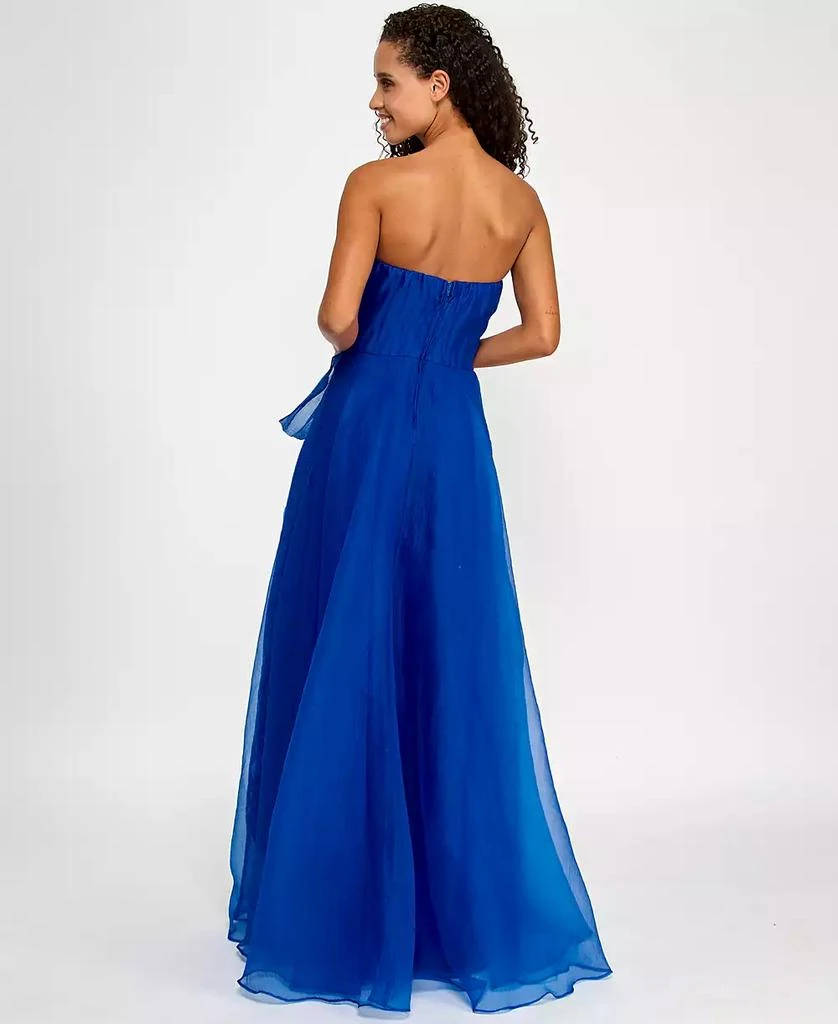 B Darlin Juniors' Asymmetric Drape Strapless Ball Gown, Created for Macy's 2