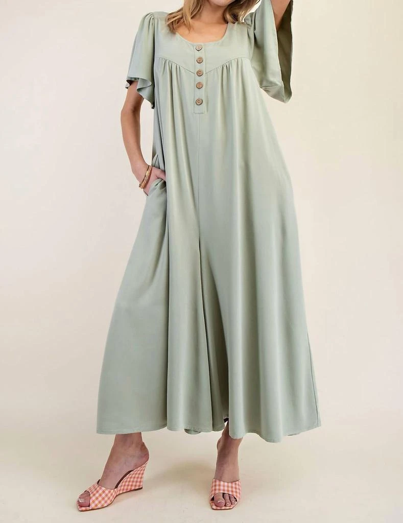 Easel Easel - Poly Woven Wide Leg Jumpsuit 5