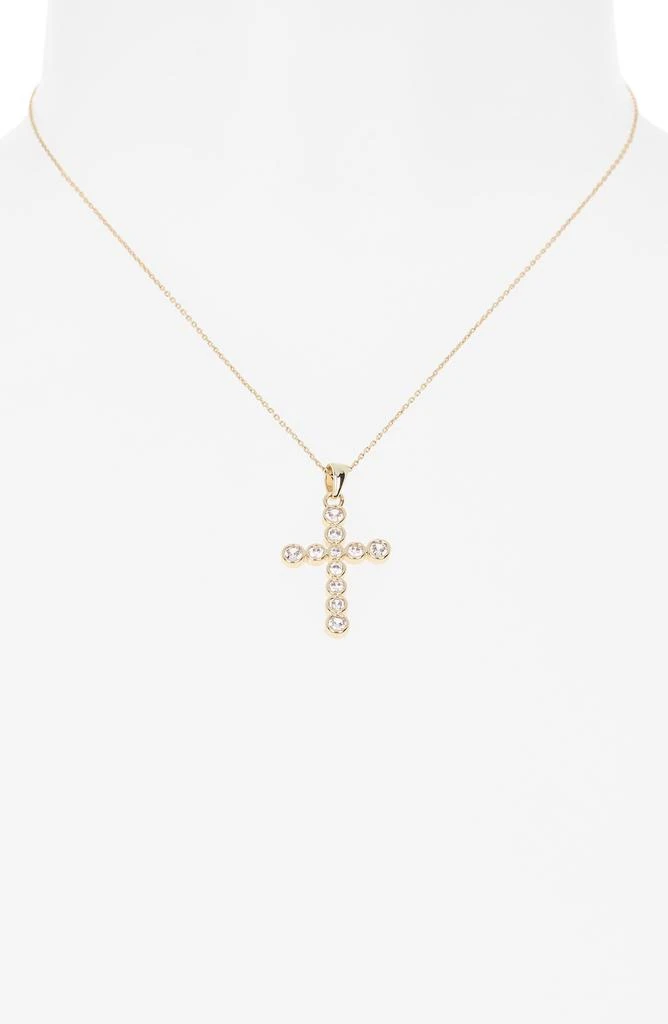 Leith Cubic Zirconia Bezel Cross Pendant Necklace 2