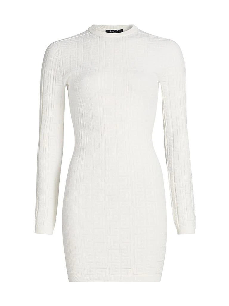 Balmain Monogram-Knit Body-Con Minidress 1