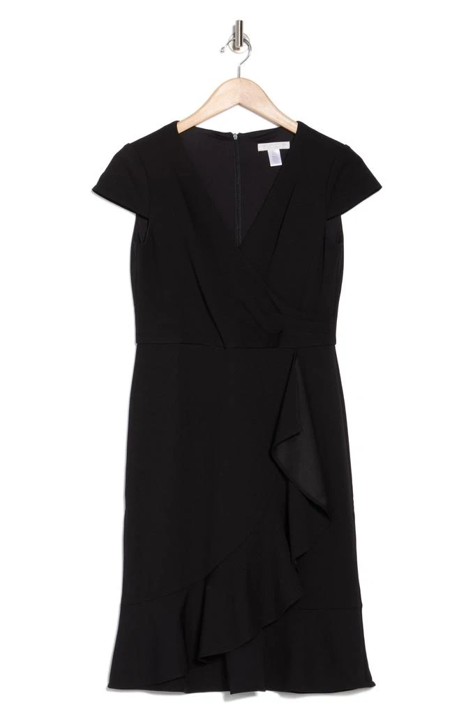 London Times Ruffle Cap Sleeve Scuba Knit Dress 3