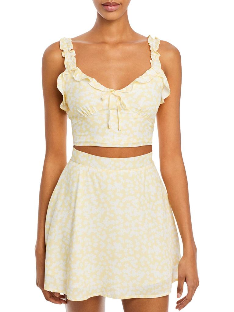 Charlie Holiday Fable Top Womens Floral Sleeveless Halter Top