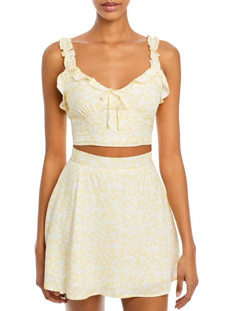 Charlie Holiday Fable Top Womens Floral Sleeveless Halter Top 1