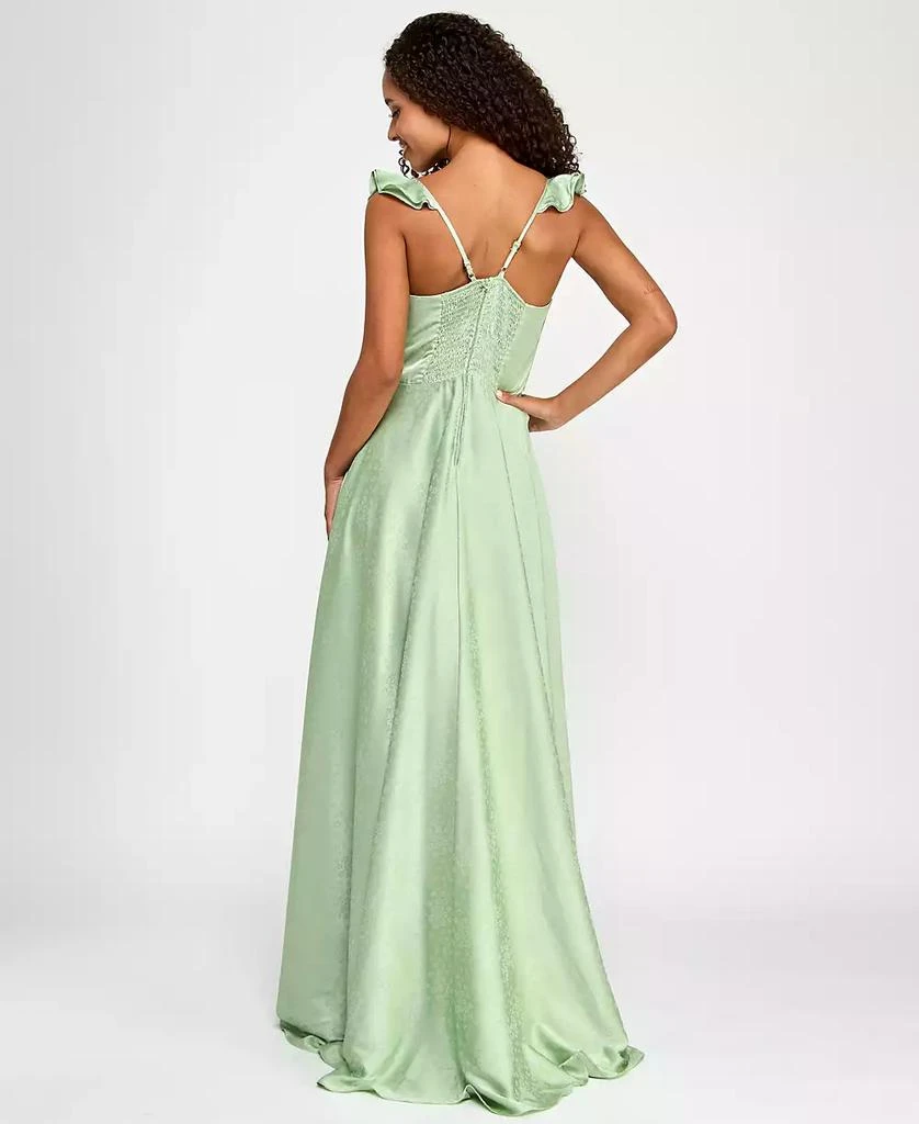 B Darlin Juniors' Satin Sweetheart Ruffle-Strap Gown, Created for Macy's 2