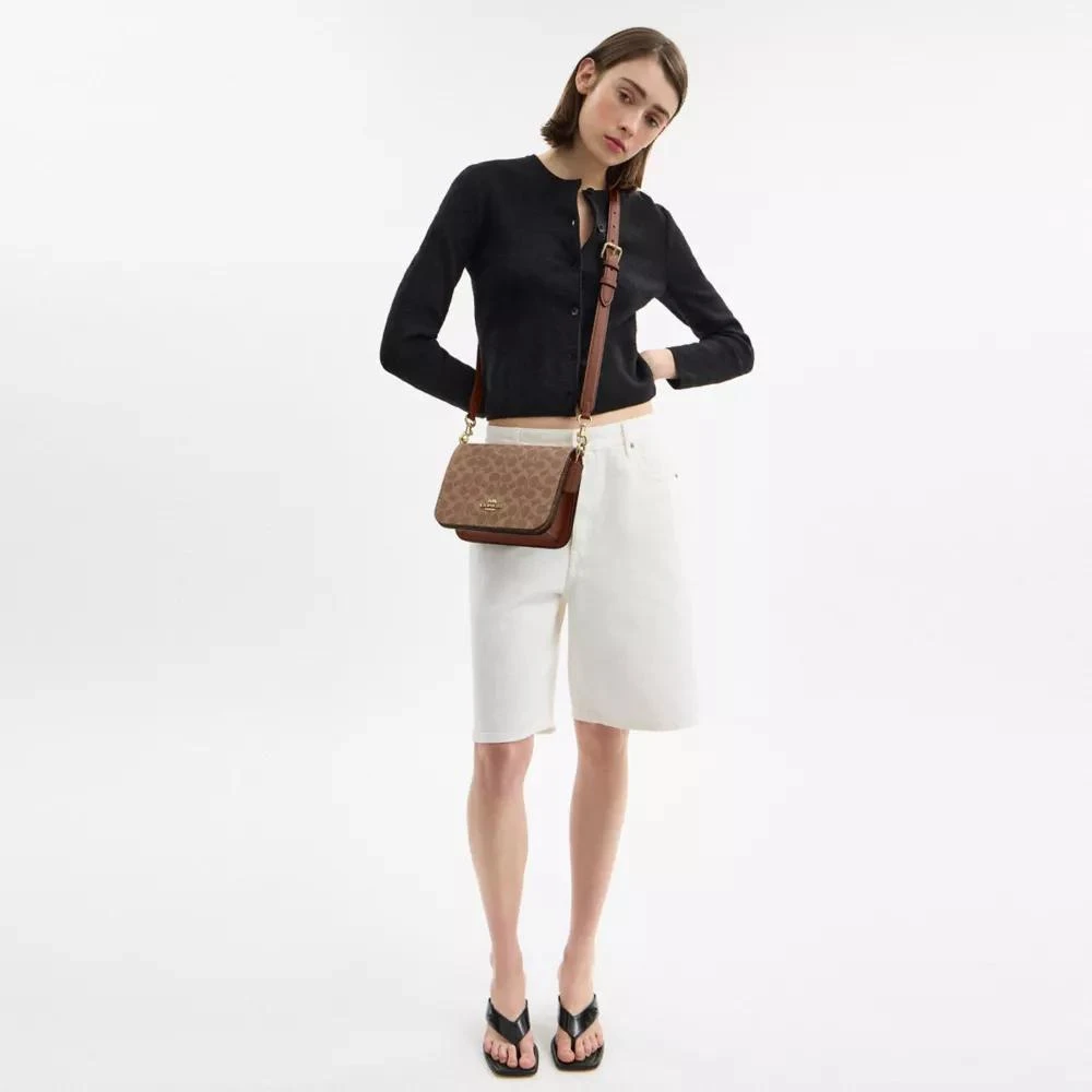 Coach Quinn Bag In Signature Canvas With Floral Chain 3
