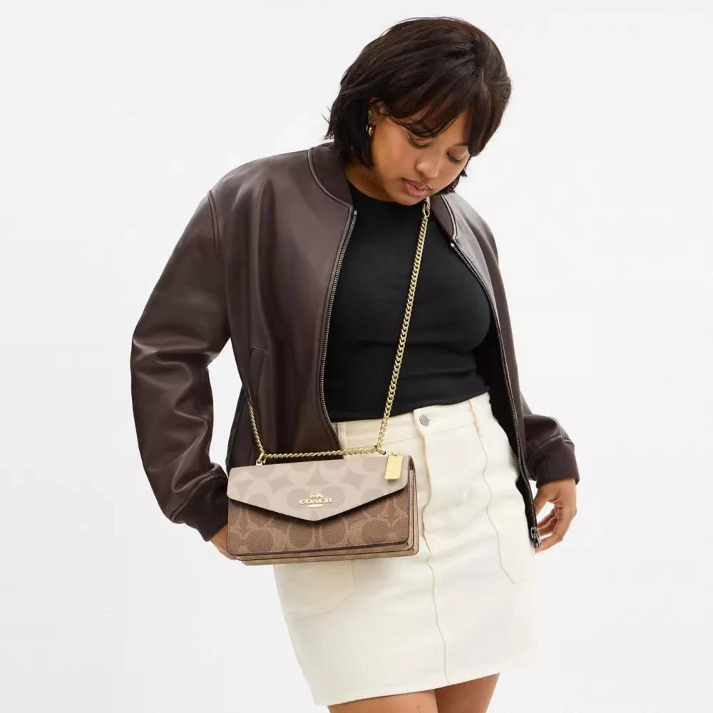 Coach Klare Envelope Crossbody Bag In Blocked Signature Canvas 4