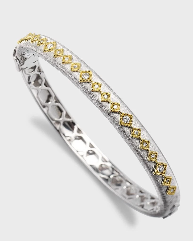 Jude Frances Mixed Metal Diamond Kite Milgrain Bangle 3