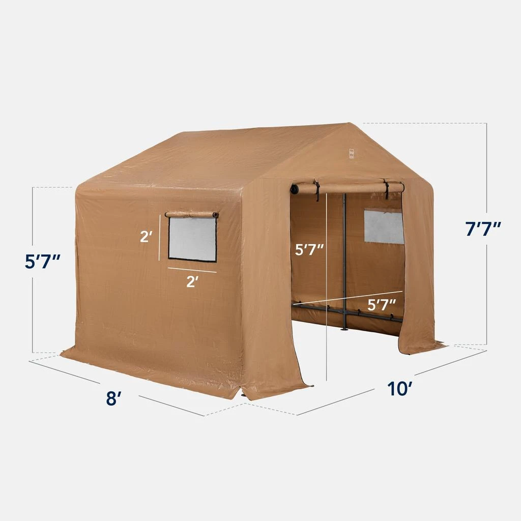 Best Choice Products 10x8ft Outdoor Fabric Storage Shed, Steel Frame, Dual Zipper Doors, Window 2