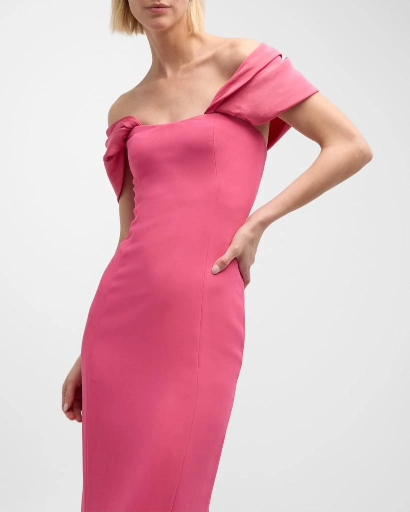 Oscar de la Renta Strapless Column Gown with Draped Detail 7