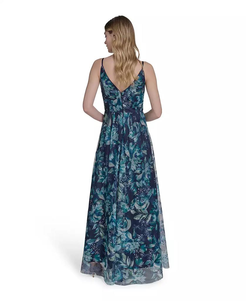 Eliza J Women's Embroidered Sequined Sleeveless Ball Gown
