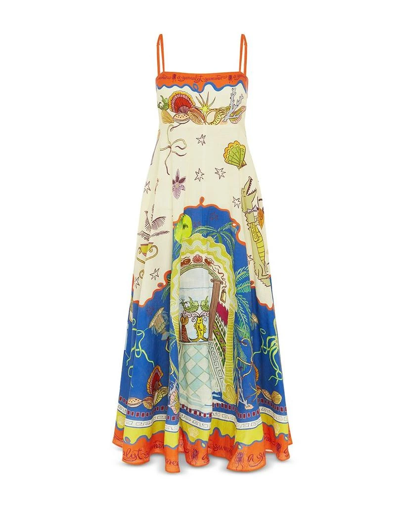 ALÉMAIS Linen Surrealist Sundress 4