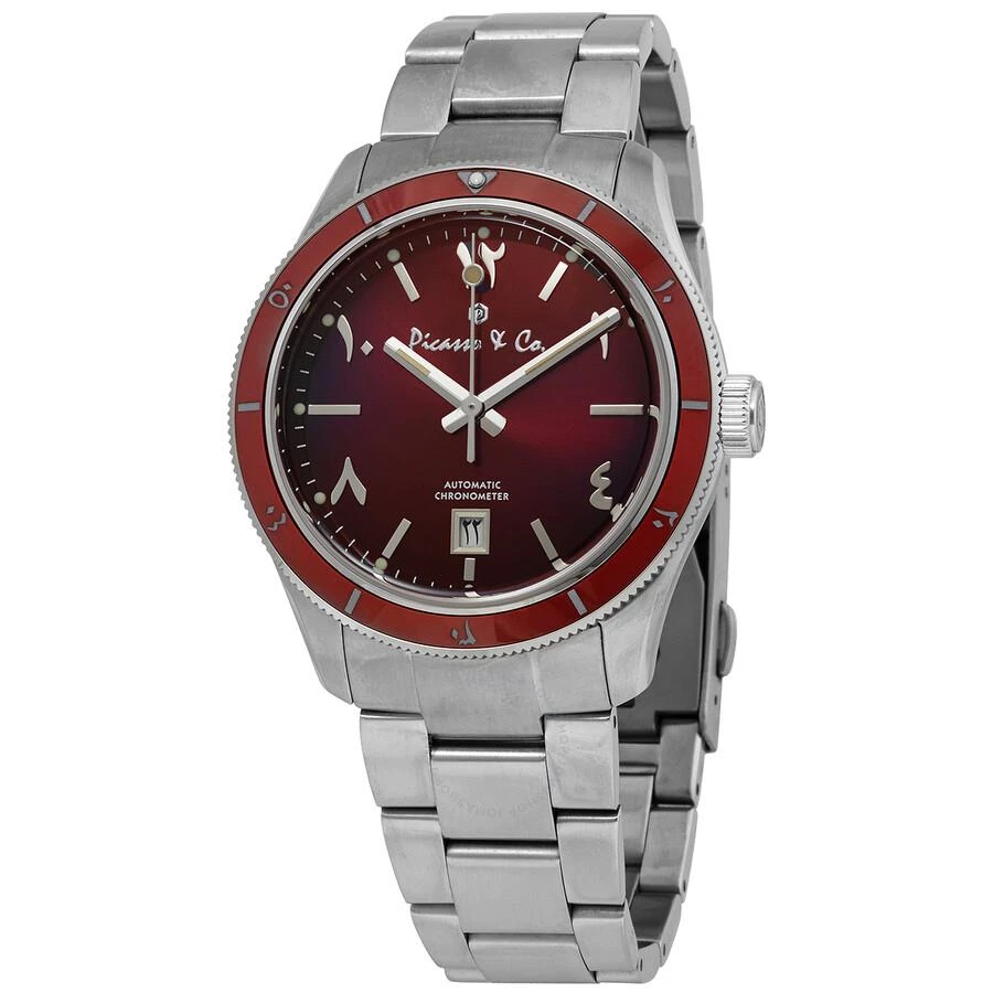 Picasso And Co Picasso and Co Automatic Red Dial Stainless Steel Men's Watch PWSOR001 1