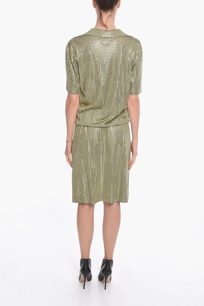 Bottega Veneta Bottega Veneta Silk Knit Midi Dress with Mirrored-studs 2