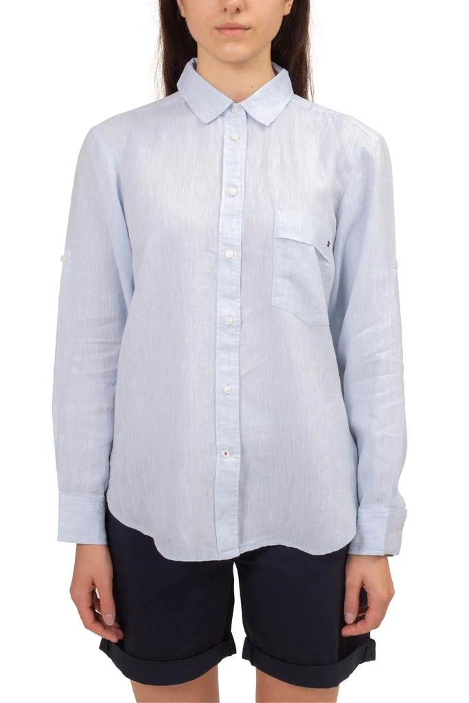 Tommy Hilfiger Chemises Chemise en lin décontractée pour femmes - Bleu - Femme 1