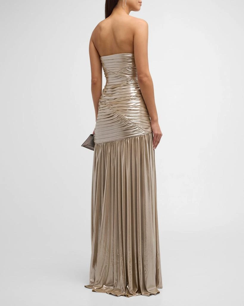 retrofête Josie Strapless Lamé Slit Gown 6