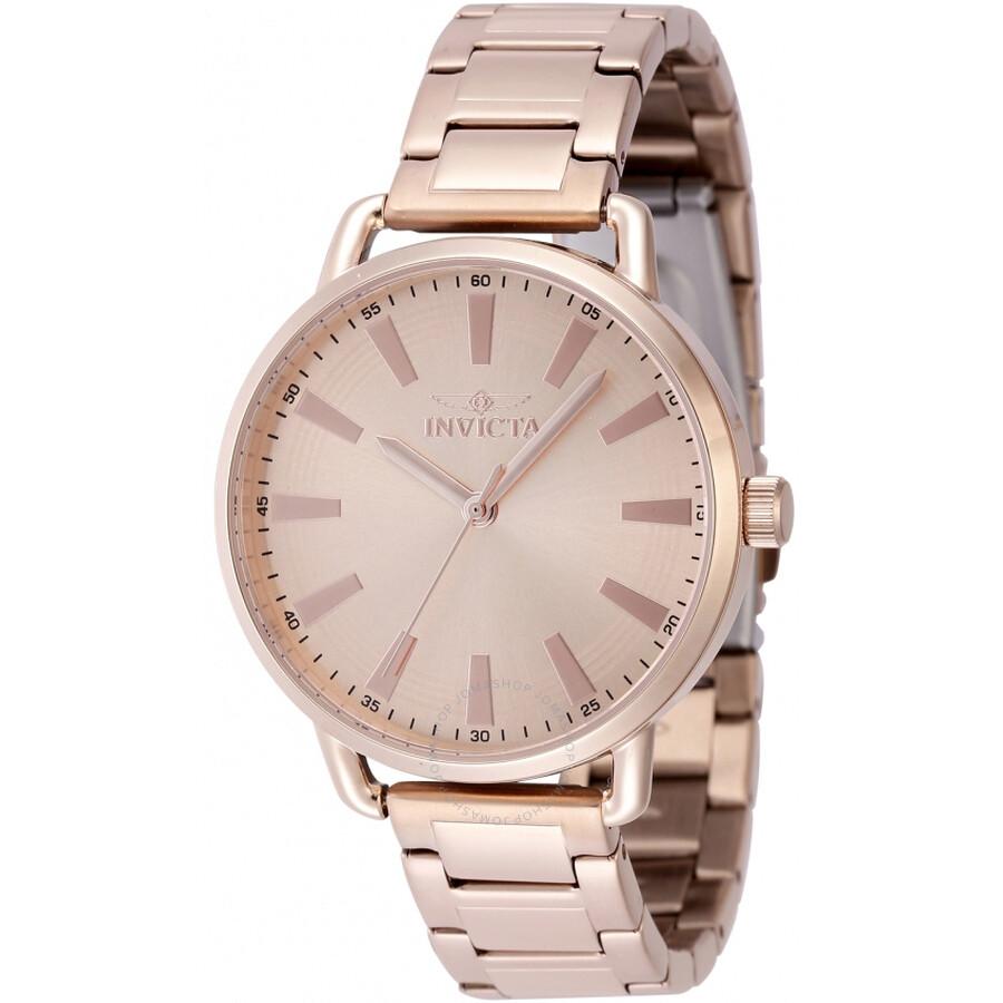 Invicta Wildflower Quartz Rose Gold Dial Ladies Watch 48330