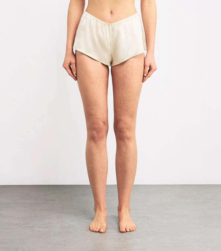 GILDA & PEARL Silk Lace-Detail Shorts 3