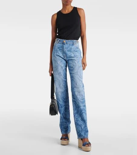 Versace Barocco high-rise straight jeans 7