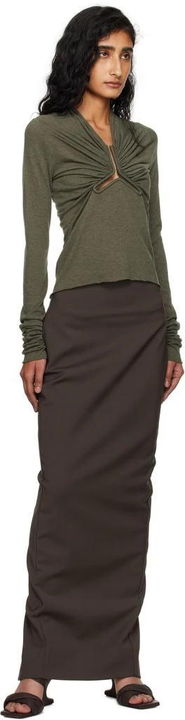Rick Owens Khaki Concordians Allanah LS T-shirt 4