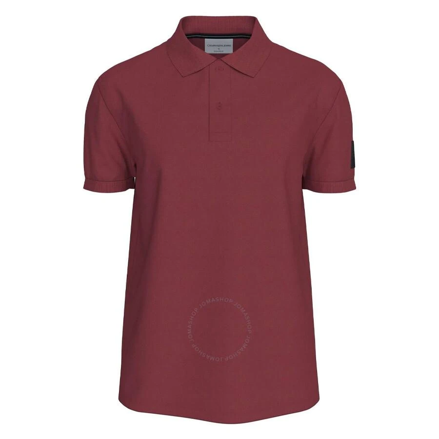Calvin Klein Cotton Pique Polo Shirt In Garnet 1
