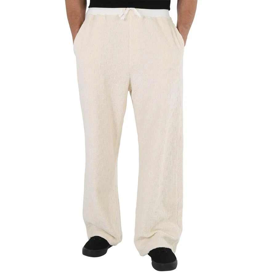 Ambush Asparagus White Cotton Blend Monogram Sweatpants 1