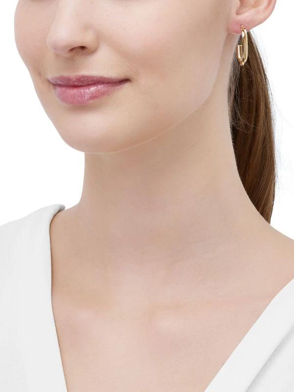 Saks Fifth Avenue 14K Yellow Gold Half Huggie Earrings 3