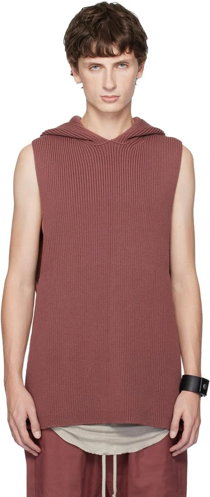 Rick Owens Pink Concordians Ribbed Hoodie 1