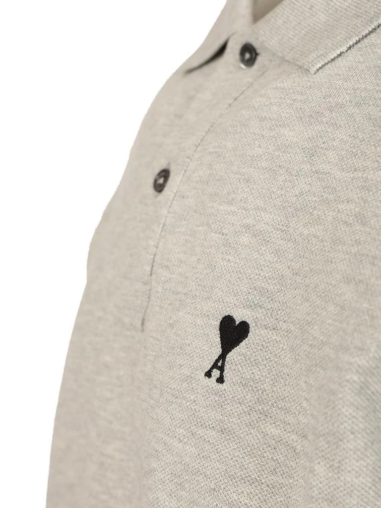 AMI AMI Paris Logo Embroidered Short Sleeved Polo Shirt 4