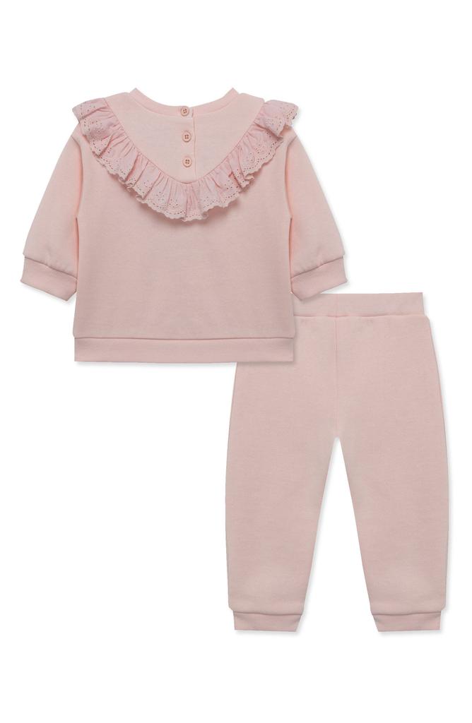 Little Me Eyelet Ruffle Sweatshirt & Sweatpants Set