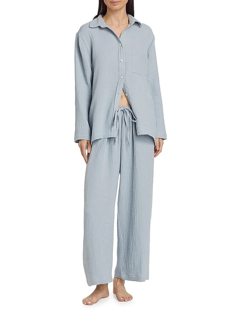 Pour Les Femmes Angel Cotton Gauze Long 2-Piece Pajama Set 3
