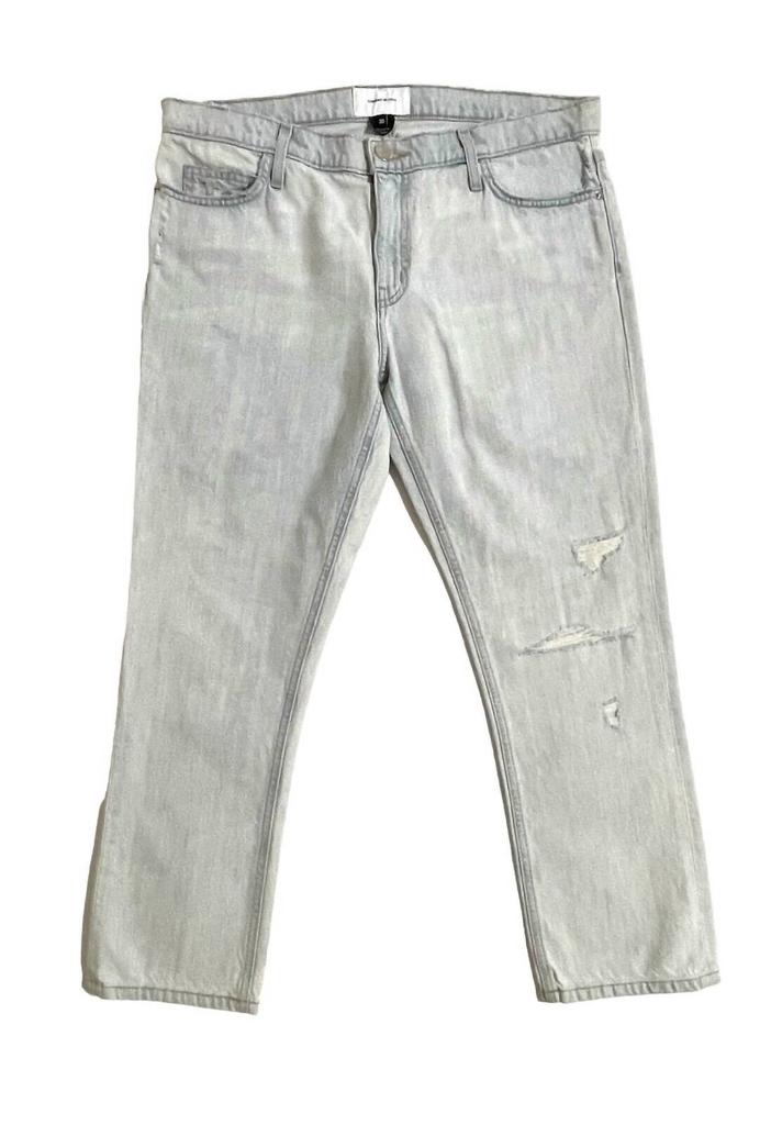 Current Elliott Women's Cropped Straight Leg Destroy Ankle Denim Jeans In Blue