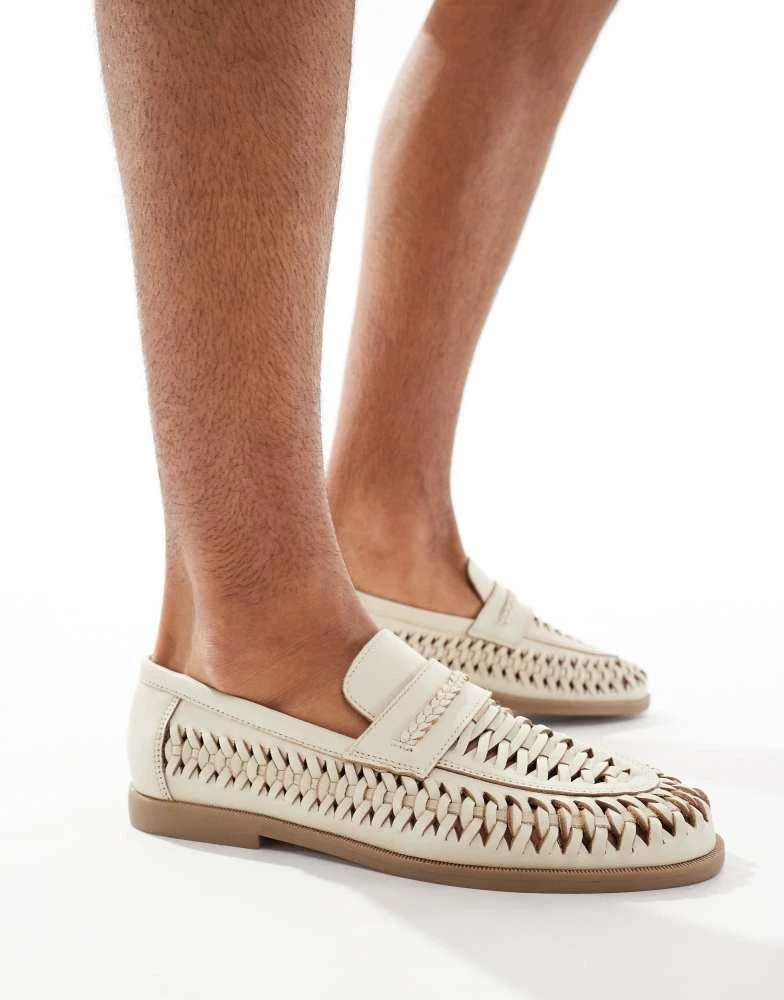 River Island River Island woven loafers in white 1
