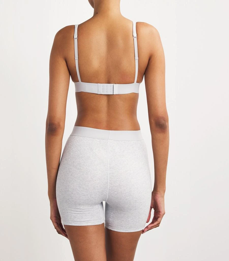 SKIMS Stretch-Cotton Ribbed Plunge Bralette 3
