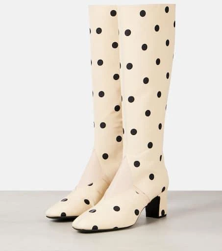 Valentino Equivoque 60 leather-trimmed knee-high boots 4