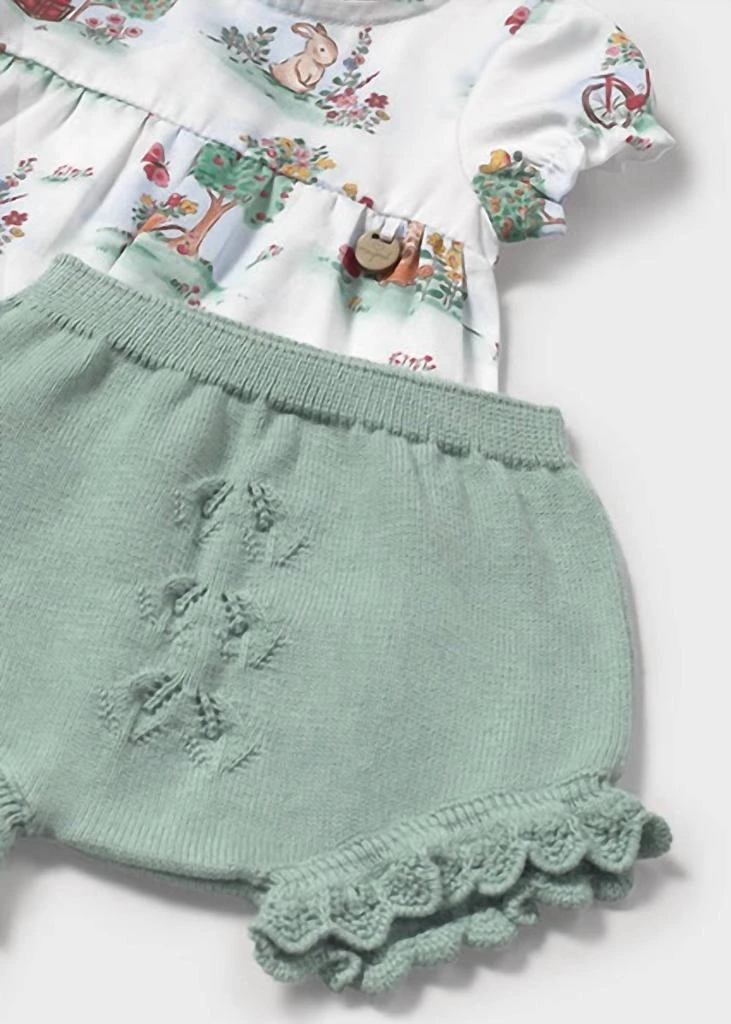 Mayoral Mayoral - Girl's Garden Friends Shirt & Mint Short Set 3