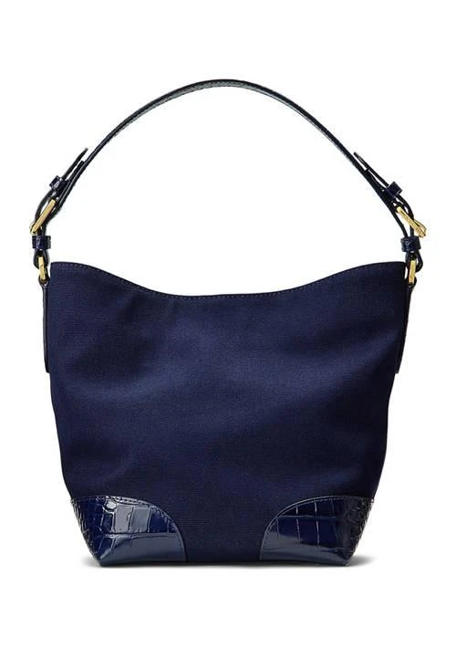 Ralph Lauren Canvas-Leather Medium Witley Bucket Bag 4