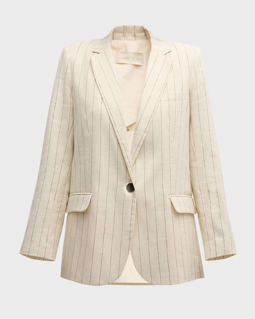 VANESSA BRUNO Tilia Striped Single-Button Blazer 2