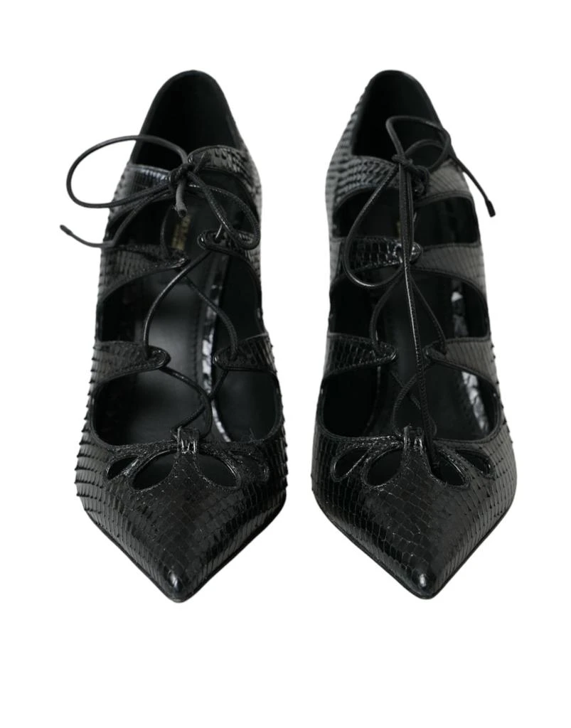 Dolce & Gabbana Dolce & Gabbana Black Python Leather Mary Jane Pumps Shoes 2