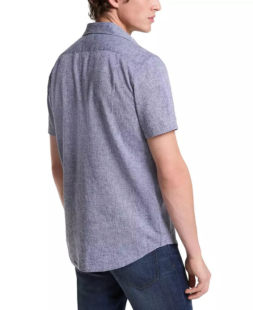 Michael Kors Men's Classic Fit Short Sleeve Button-Front Dobby Dot Pattern Shirt 2