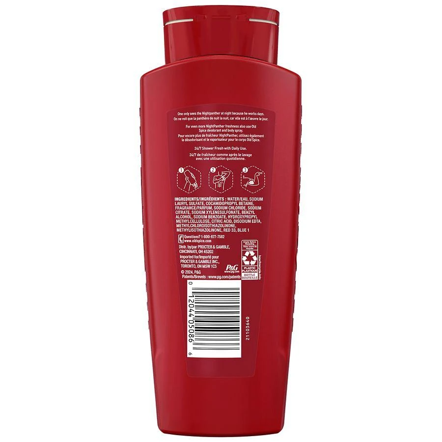 Old Spice Cleansing Body Wash for Men, 24/7 Shower Clean, 2 in 1 Face and Body Wash Rich Lather, Nightpanther, Rich Warm Scent 8